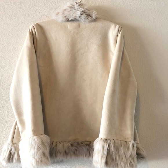 White House | Black Market  Ivory Faux Suede Coat - Picture 4 of 8